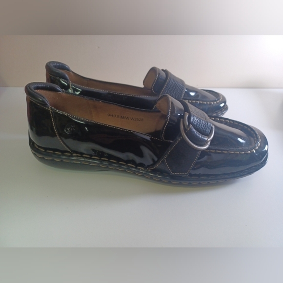 New BOC Born Black Patent Slip On Casual Loafters Sz 9 Lacquer No Box/tags - Picture 4 of 7